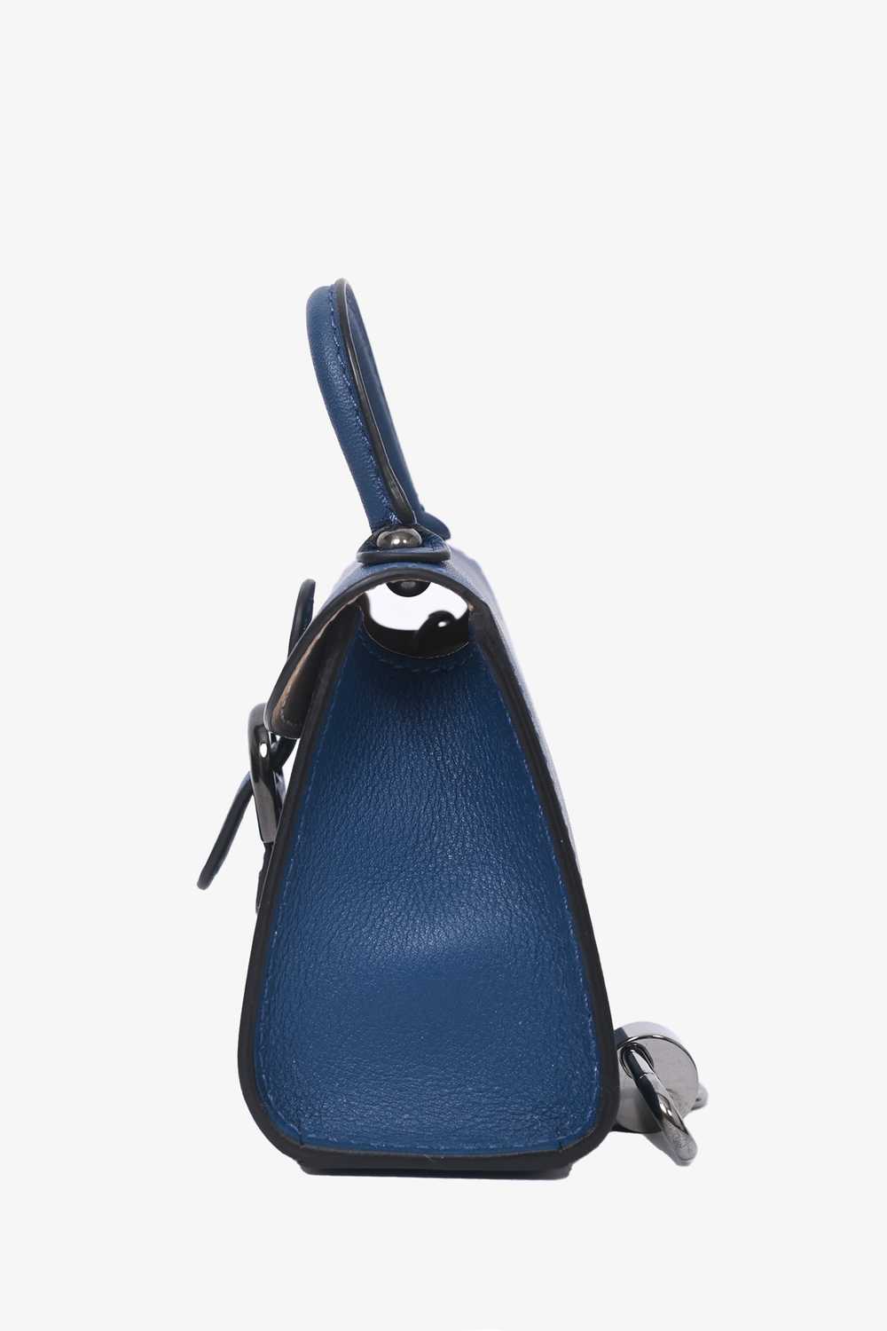 Delvaux Blue Leather Micro Brillant Bag Charm - image 4