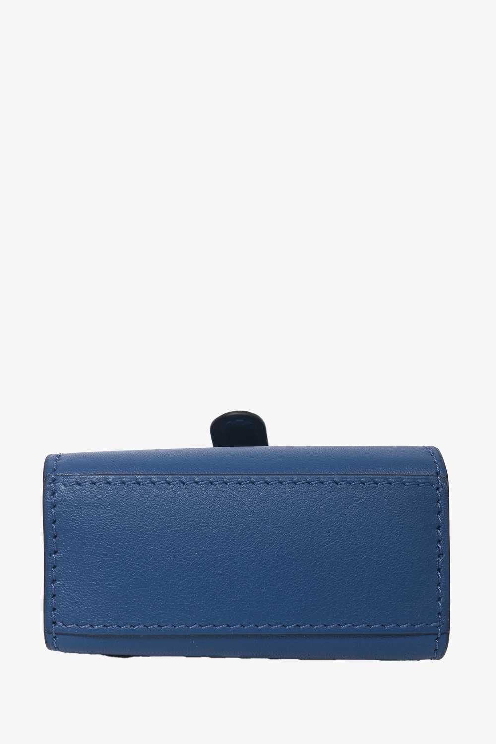 Delvaux Blue Leather Micro Brillant Bag Charm - image 5