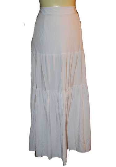 White Tiered Maxi Skirt, Size 4XL