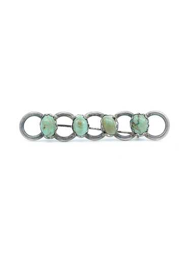 Turquoise Studded Chain Brooch