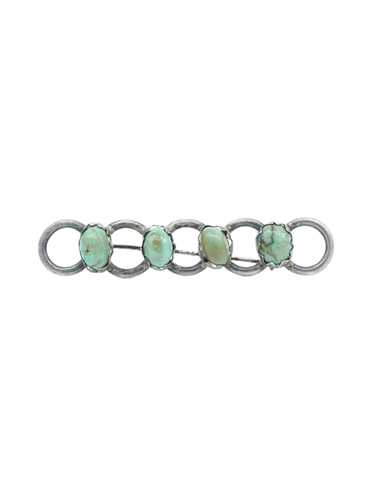 Turquoise Studded Chain Brooch