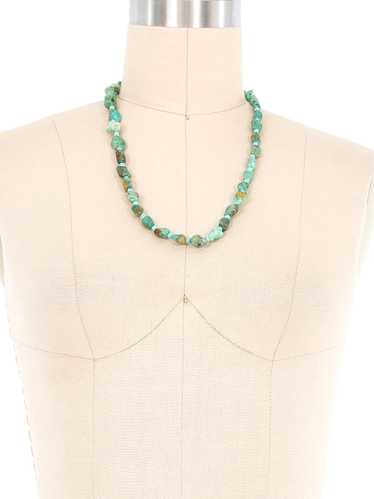 Rough Tumbled Turquoise Bead Necklace