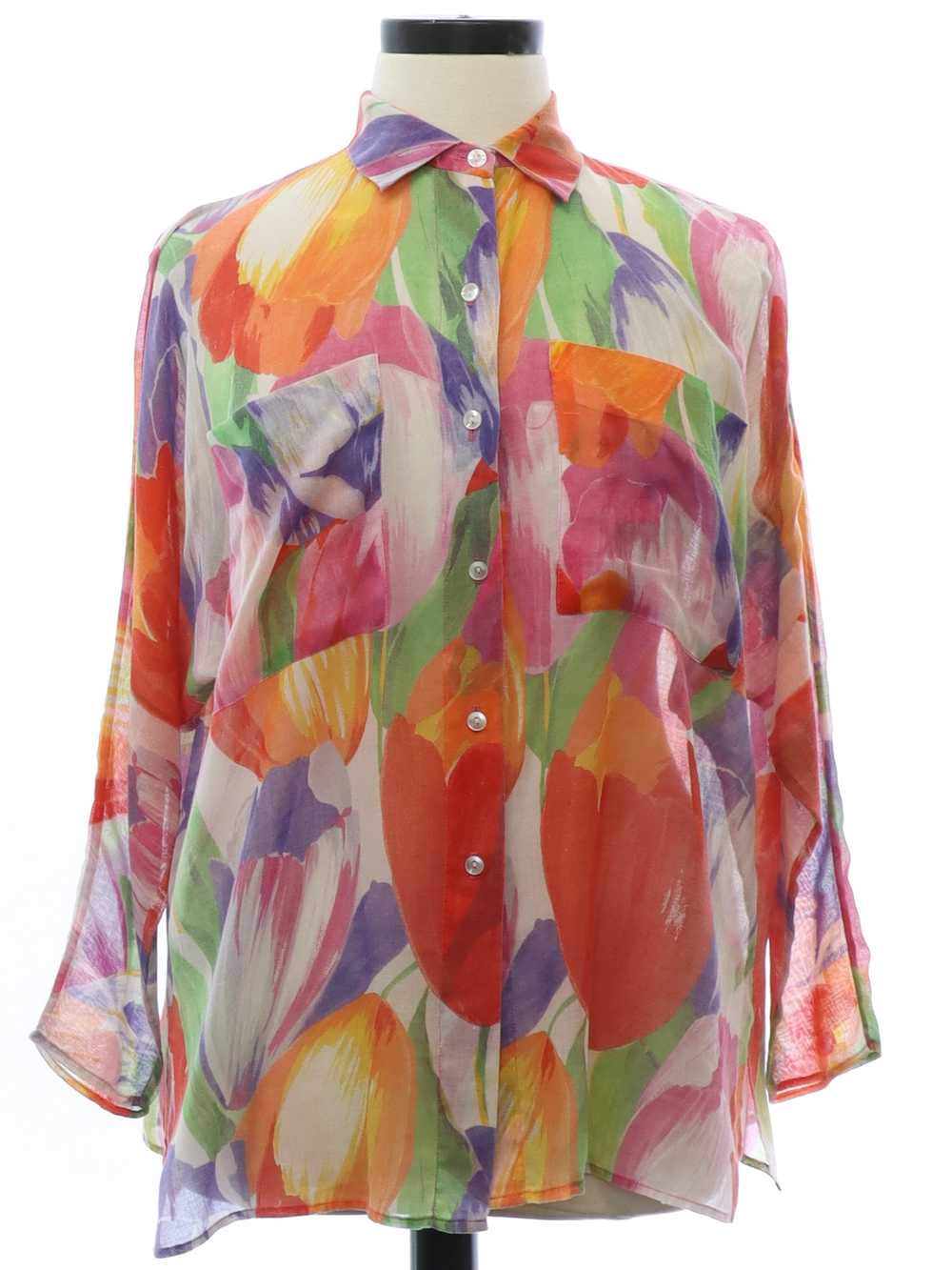 1980's Dotti Womens Totally 80s Sheer Shirt - image 1