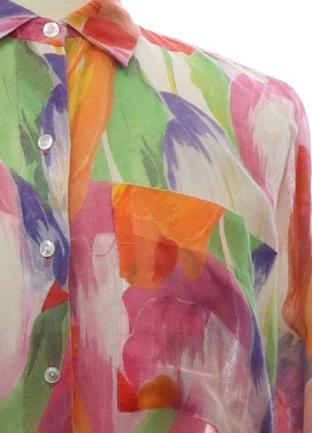 1980's Dotti Womens Totally 80s Sheer Shirt - image 2