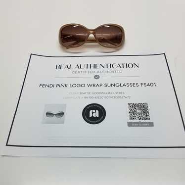 AUTHENTICATED Fendi Pink Logo Wrap Sunglasses - image 1