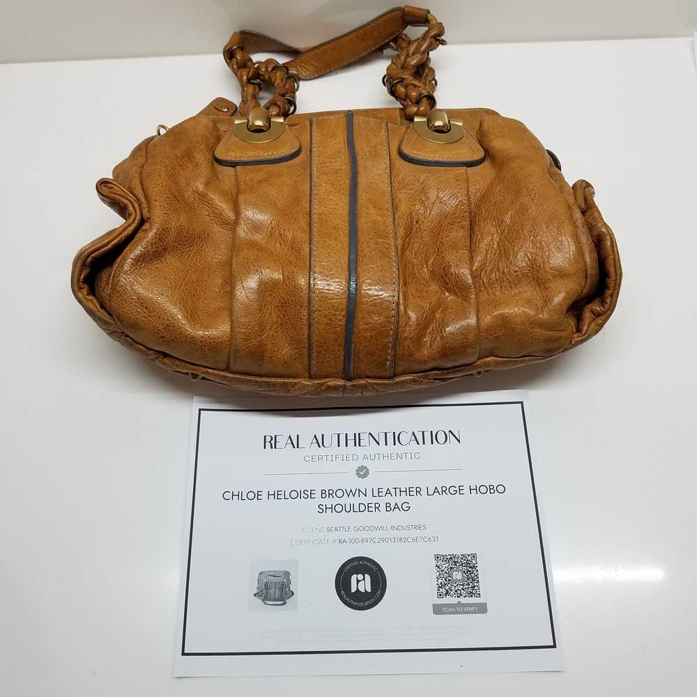 AUTHENTICATED Chloe Heloise Brown Leather Large H… - image 1