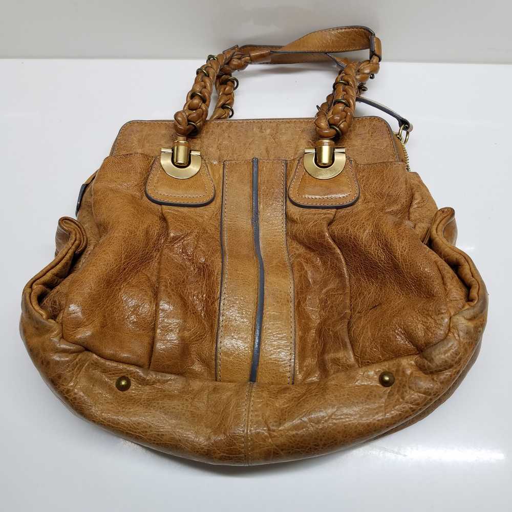 AUTHENTICATED Chloe Heloise Brown Leather Large H… - image 2