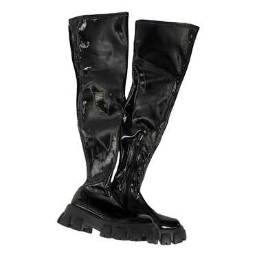 Prada Monolith patent leather boots