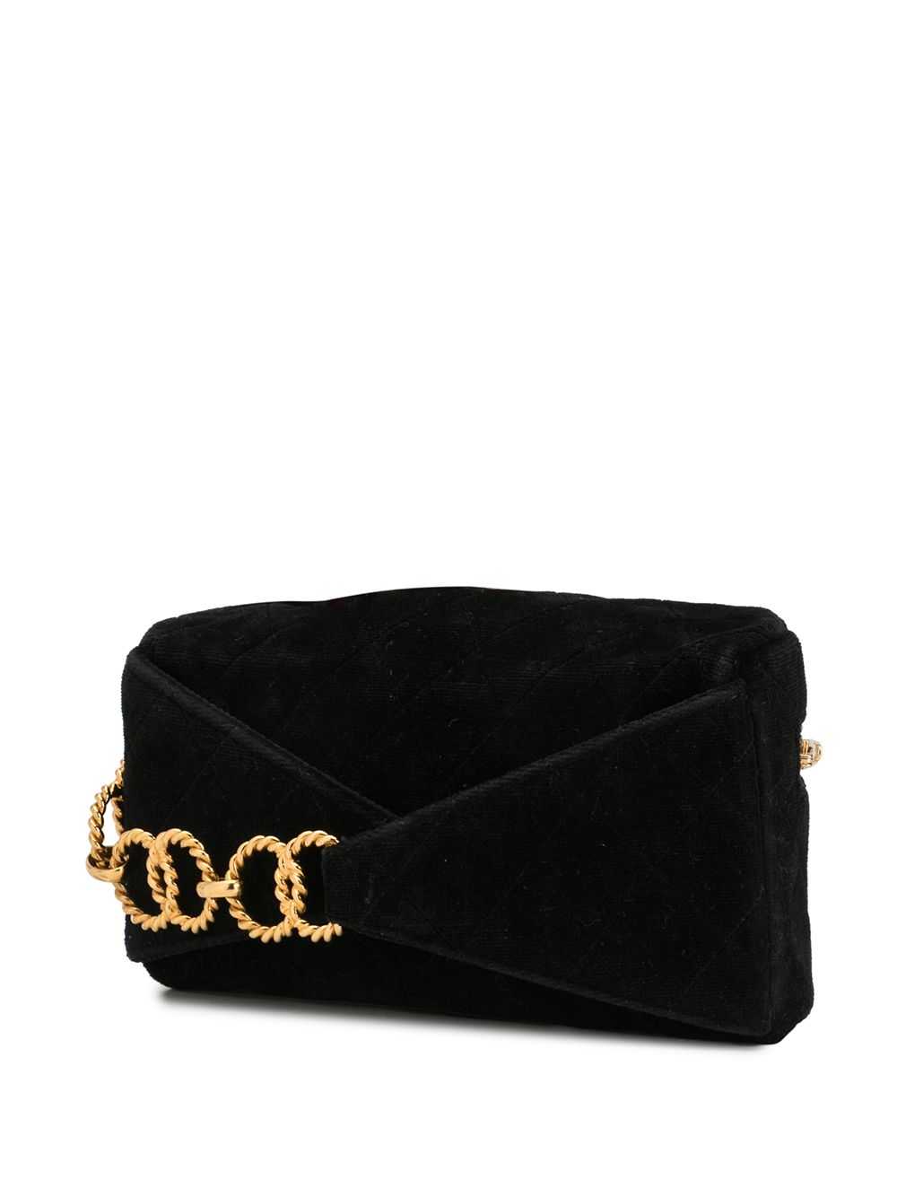 CHANEL Pre-Owned 1997 quilted chain belt bag - Bl… - image 3