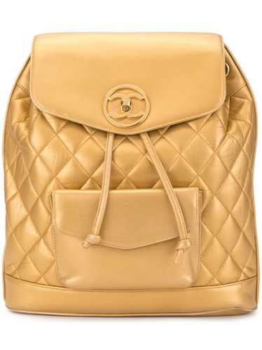 CHANEL Pre-Owned circle turn-lock backpack - Gold
