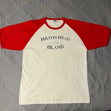 90s HILTON HEAD Souvenir T Shirt / Retro Summer Beach Fishing Boating  Hilton Head Island South Carolina Tourism Graphic Tee Mens Size LARGE 