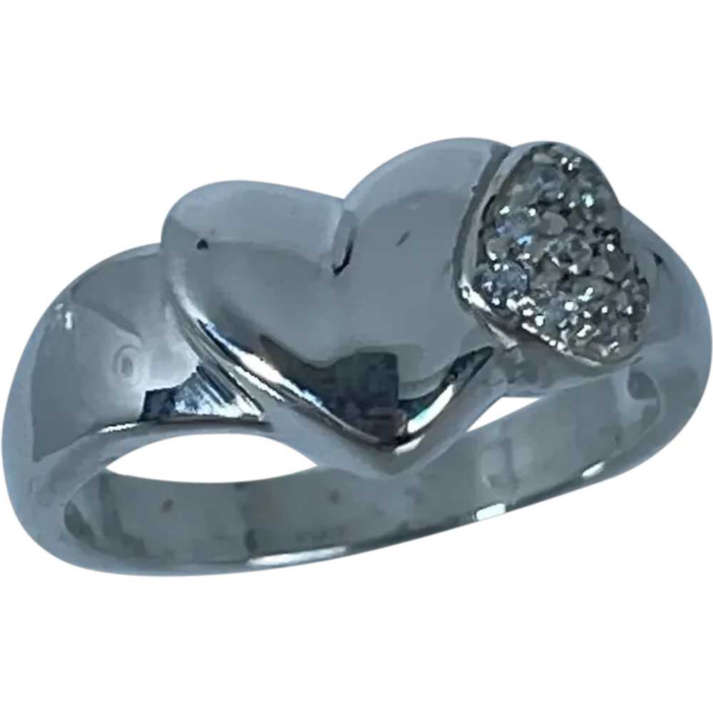 14k Diamonds Heart Ring, free resize - image 1