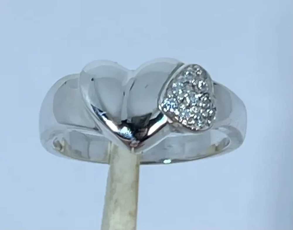 14k Diamonds Heart Ring, free resize - image 2