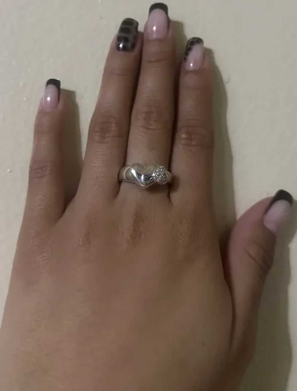 14k Diamonds Heart Ring, free resize - image 3