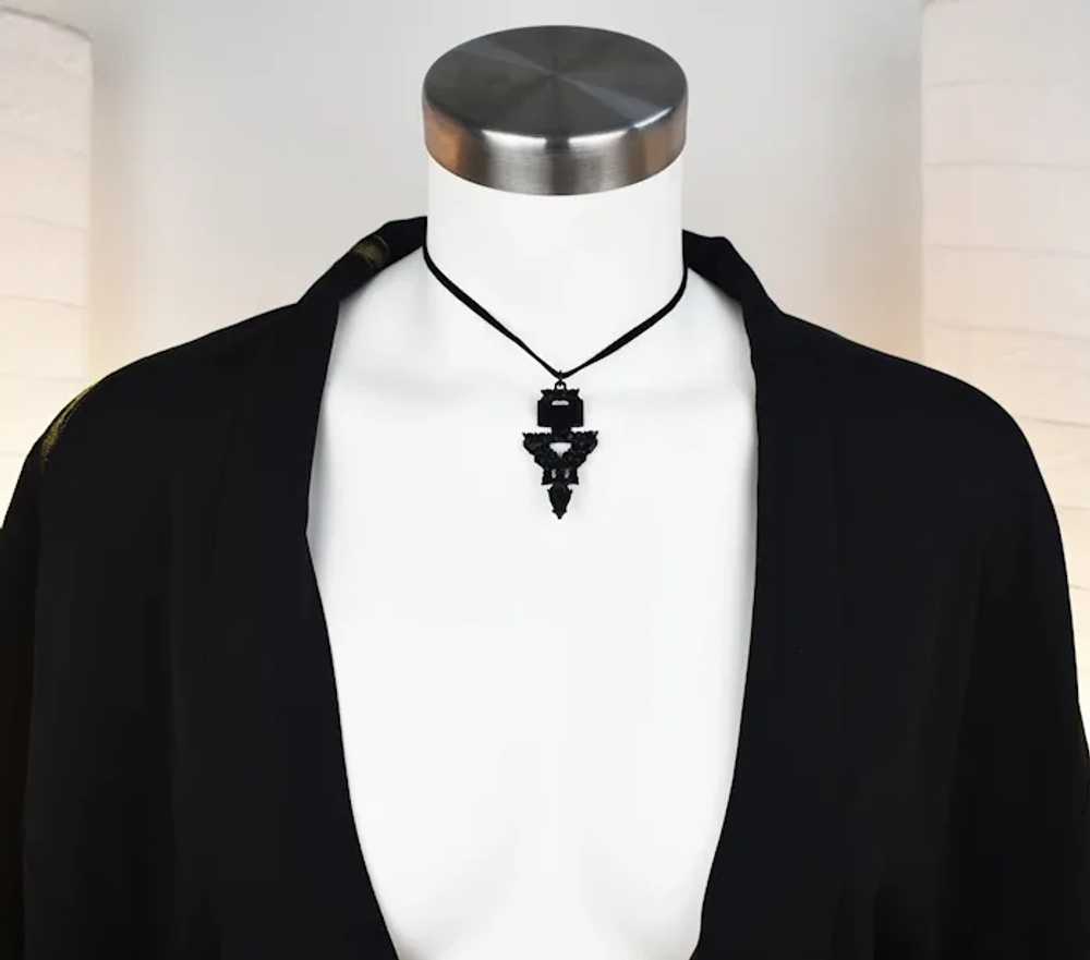 Quirky goth necklace, black velvet choker necklac… - image 4