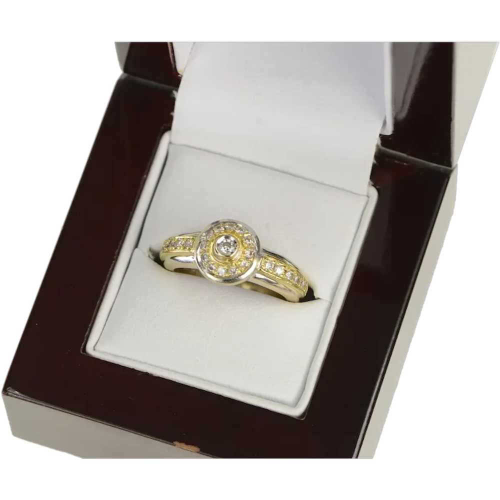 18K 0.40 Ctw Diamond Halo Engagement Ring Size 7 … - image 1