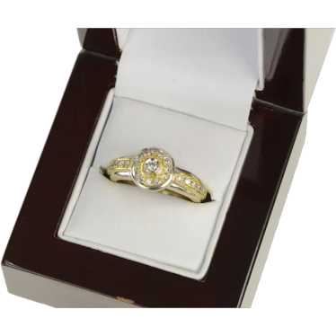 18K 0.40 Ctw Diamond Halo Engagement Ring Size 7 … - image 1