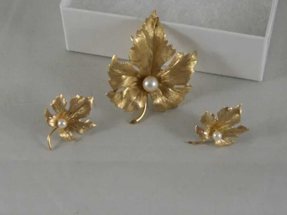 Vintage 1960's 14 K Yellow Gold Maple Leaf Brooch… - image 11