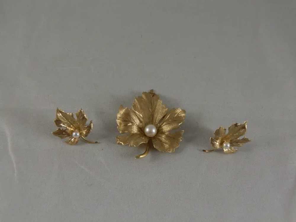 Vintage 1960's 14 K Yellow Gold Maple Leaf Brooch… - image 6