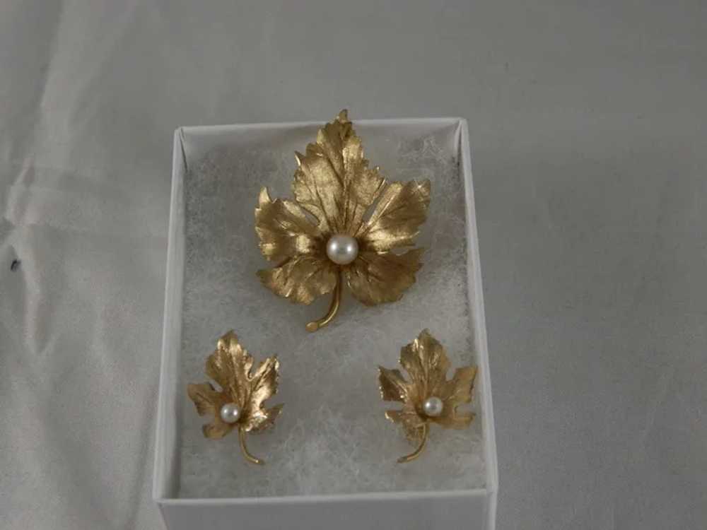 Vintage 1960's 14 K Yellow Gold Maple Leaf Brooch… - image 8