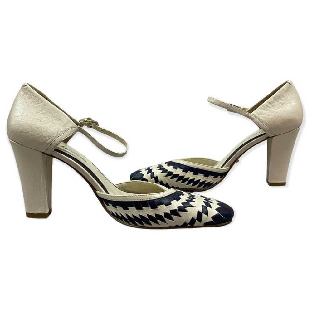 Enzo Angiolini - Leather - Cream & Navy - Closed … - image 3