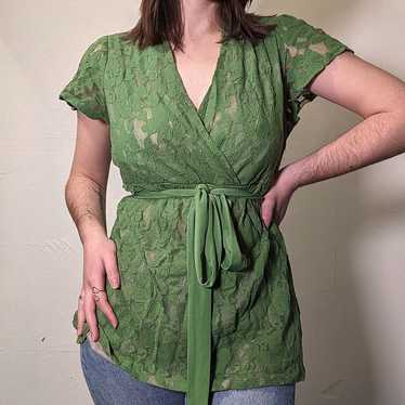 vintage alfani lace tie top