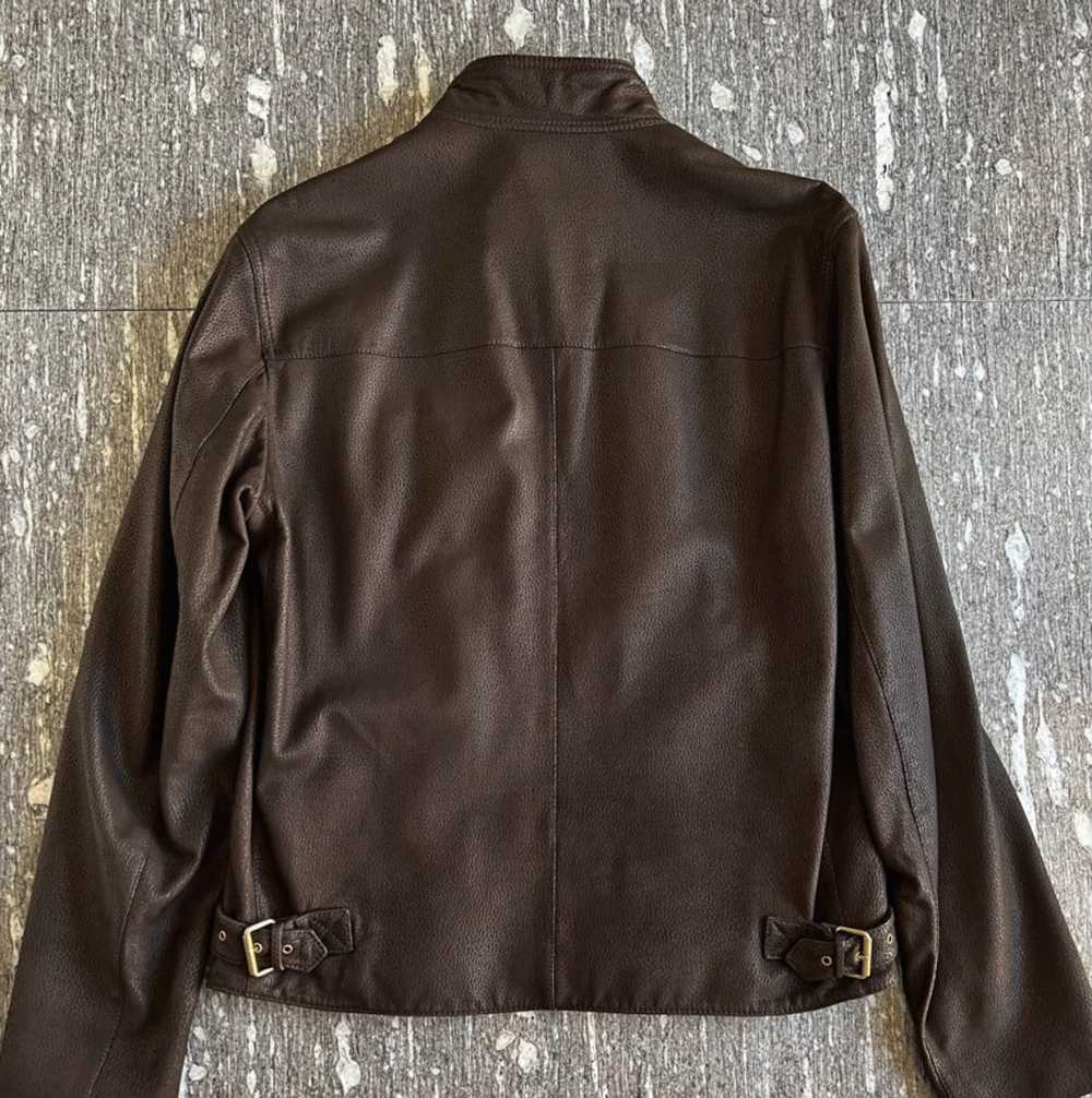 Loewe Loewe Leather Brown Jacket With Pocket Deta… - image 2