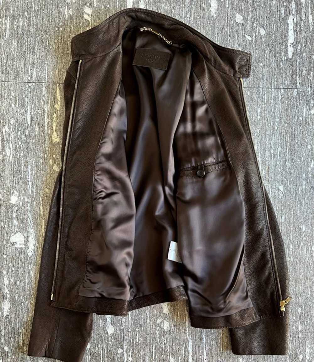 Loewe Loewe Leather Brown Jacket With Pocket Deta… - image 3