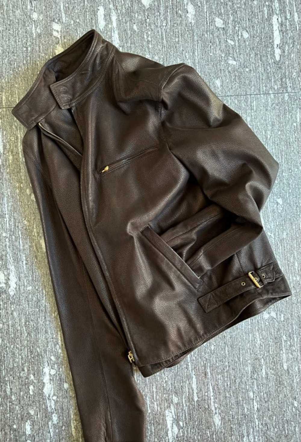Loewe Loewe Leather Brown Jacket With Pocket Deta… - image 4