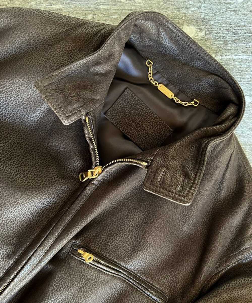 Loewe Loewe Leather Brown Jacket With Pocket Deta… - image 5