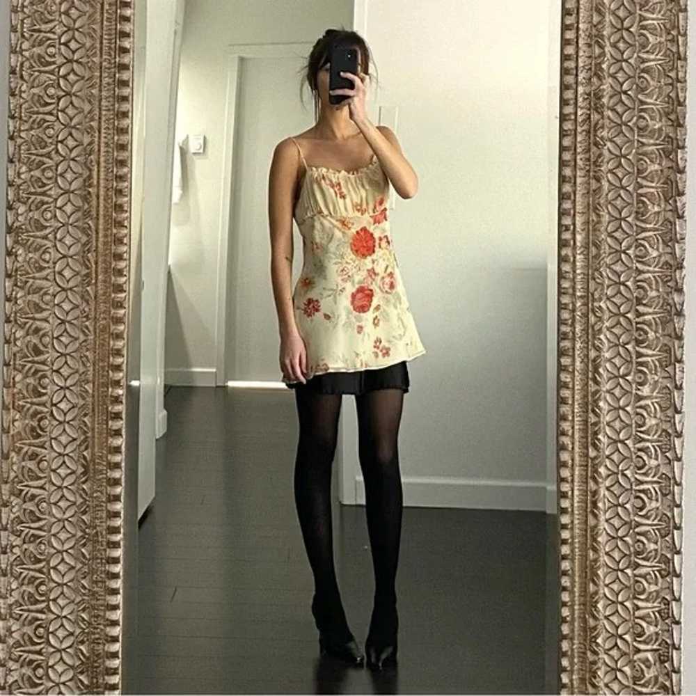 Express Vintage Y2K Floral Silk Tunic Camisole To… - image 1