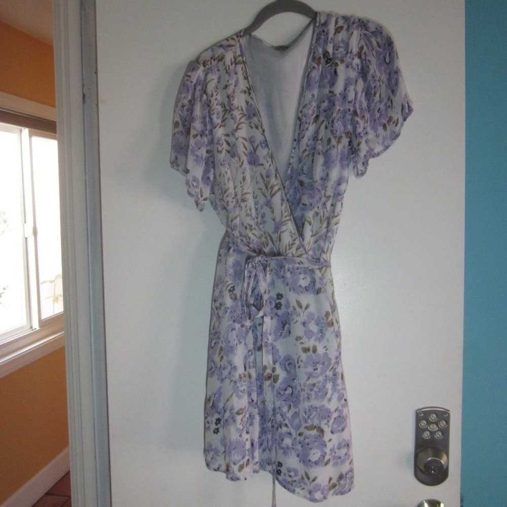 Chan Luu Chan Luu Purple Floral Wrap Dress Size M - image 6