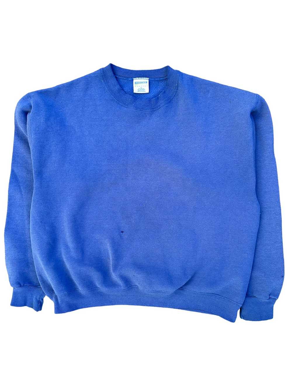 Vintage Vintage 90’s Blue Faded Blank Sweatshirt - image 1