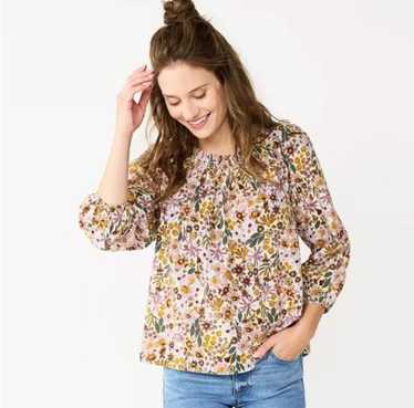 Plus Size Sonoma Goods For Life® Ruffle Peasant Top