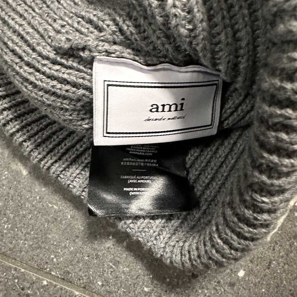 AMI AMI Heart Logo Beanie, Grey - image 3