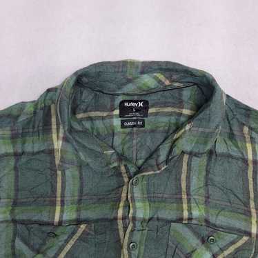 Hurley Hurley Madras Flannel Shirt Mens Size Larg… - image 1