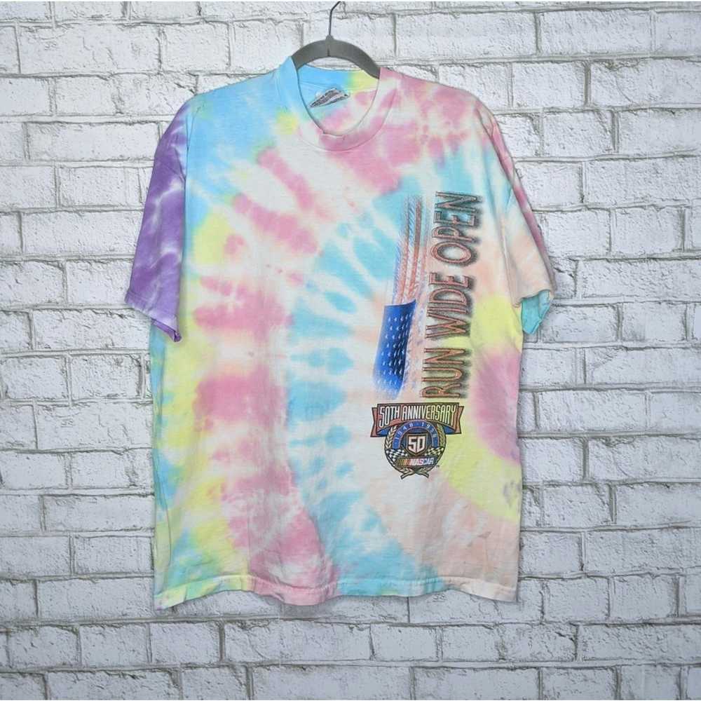 Vintage Vtg Nascar Double Sided Custom Tie Dye Vi… - image 1