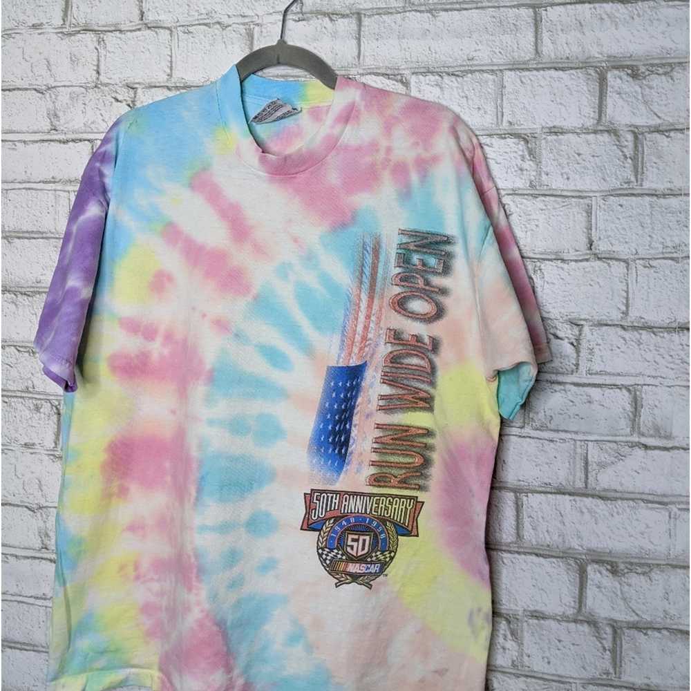 Vintage Vtg Nascar Double Sided Custom Tie Dye Vi… - image 3