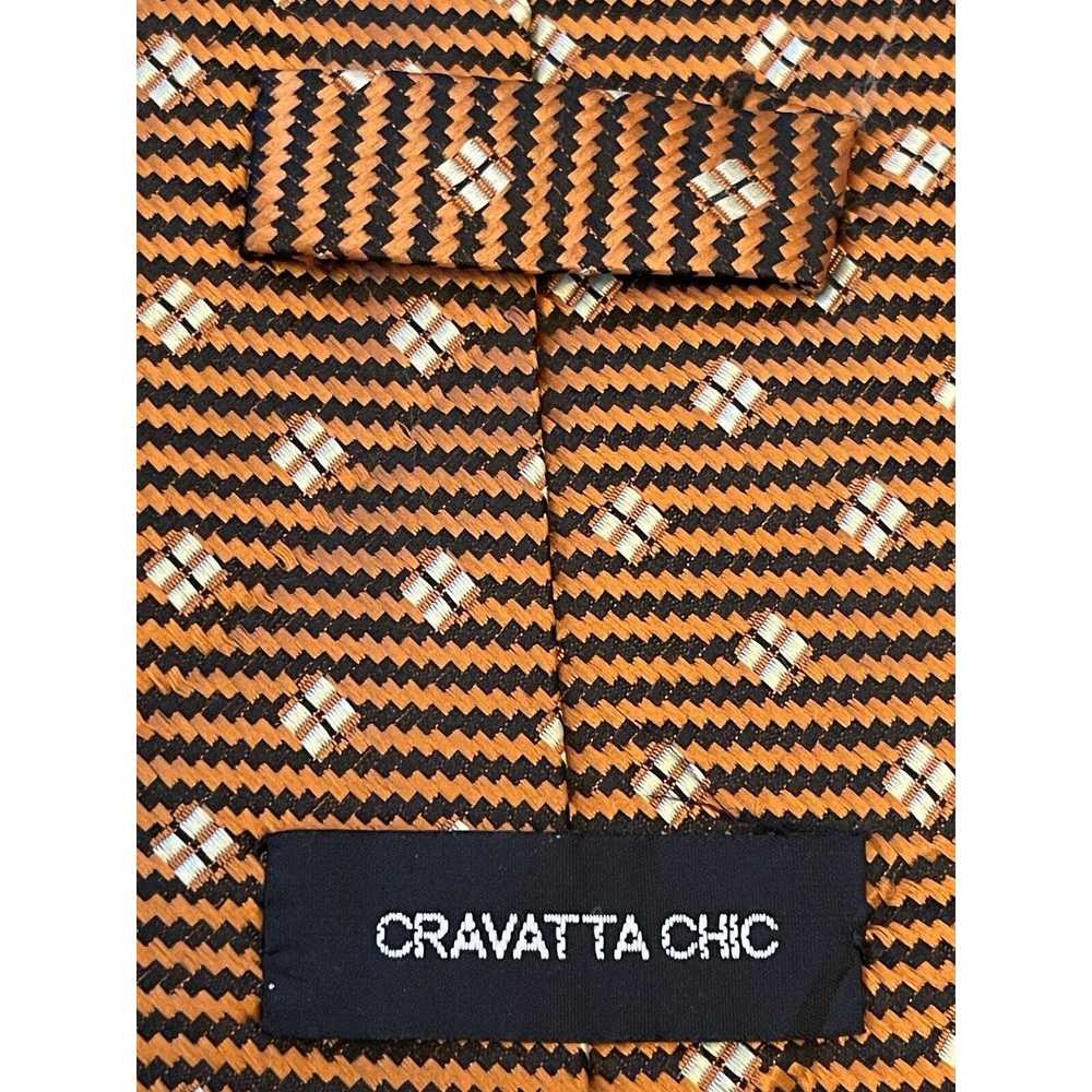 Other Cravatta Chic Orange Black Men’s Neck Tie - image 8