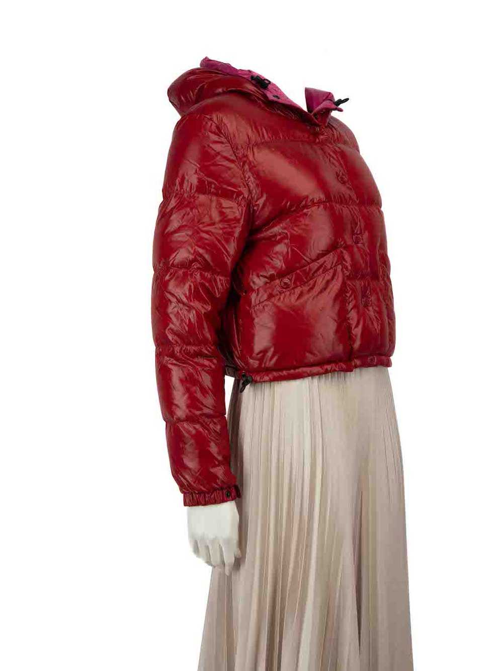 Moncler Red Hooded Puffer Goose Down Coat - image 2