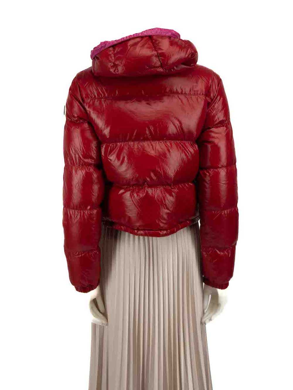 Moncler Red Hooded Puffer Goose Down Coat - image 3