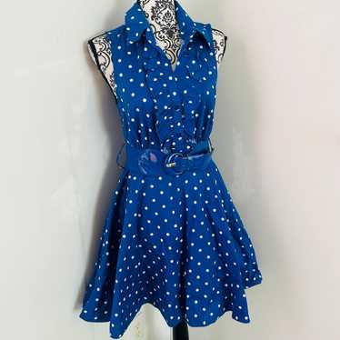 R Wish Women’s Blue Polka Dot 1950s Style Fit & F… - image 1