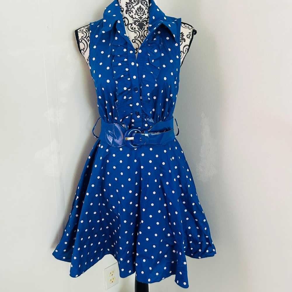 R Wish Women’s Blue Polka Dot 1950s Style Fit & F… - image 2