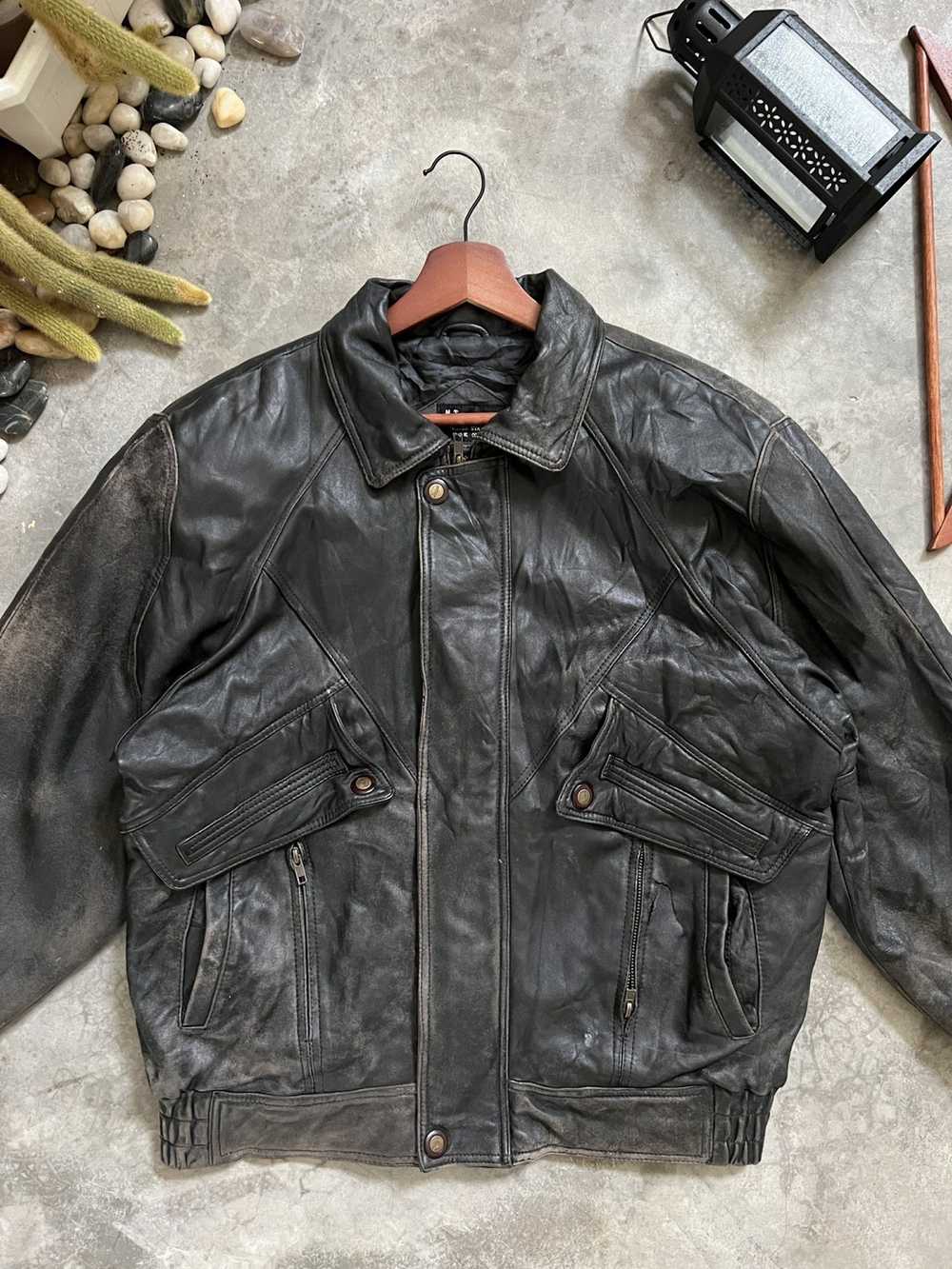 Leather Jacket × Streetwear × Vintage VTG 🖤 Vint… - image 2