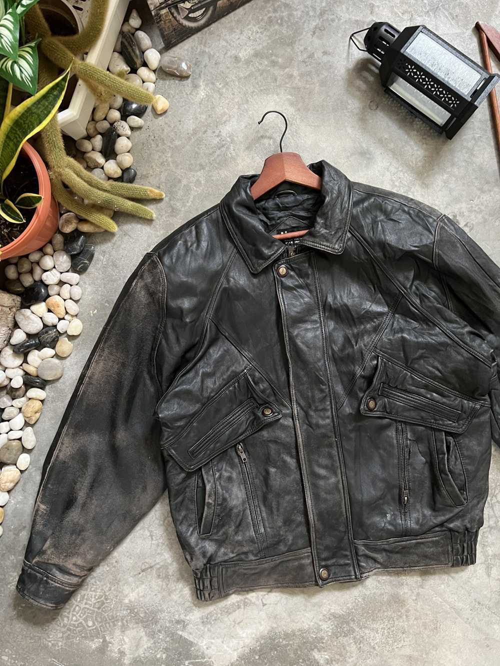 Leather Jacket × Streetwear × Vintage VTG 🖤 Vint… - image 3