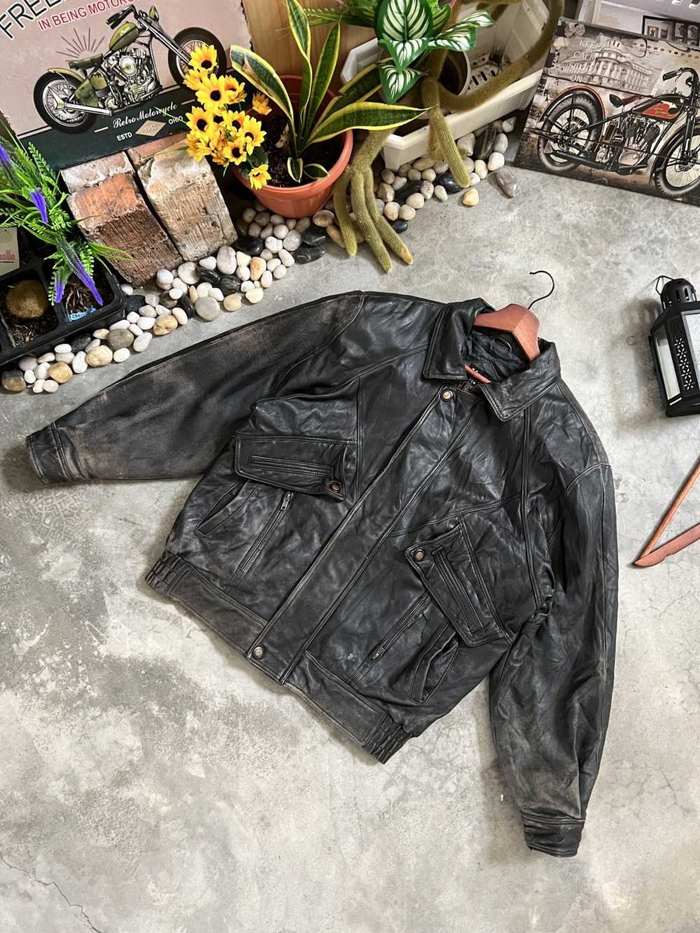 Leather Jacket × Streetwear × Vintage VTG 🖤 Vint… - image 4
