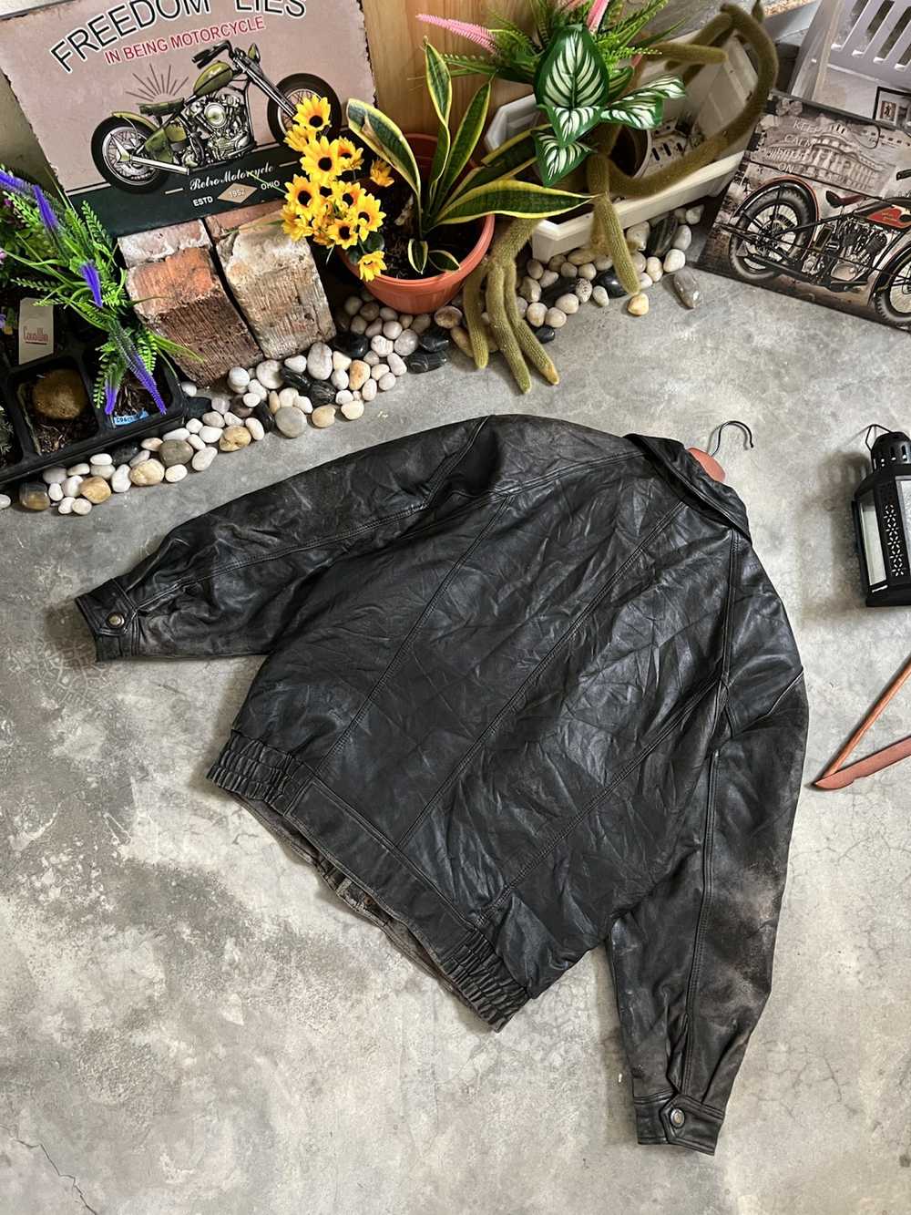 Leather Jacket × Streetwear × Vintage VTG 🖤 Vint… - image 8