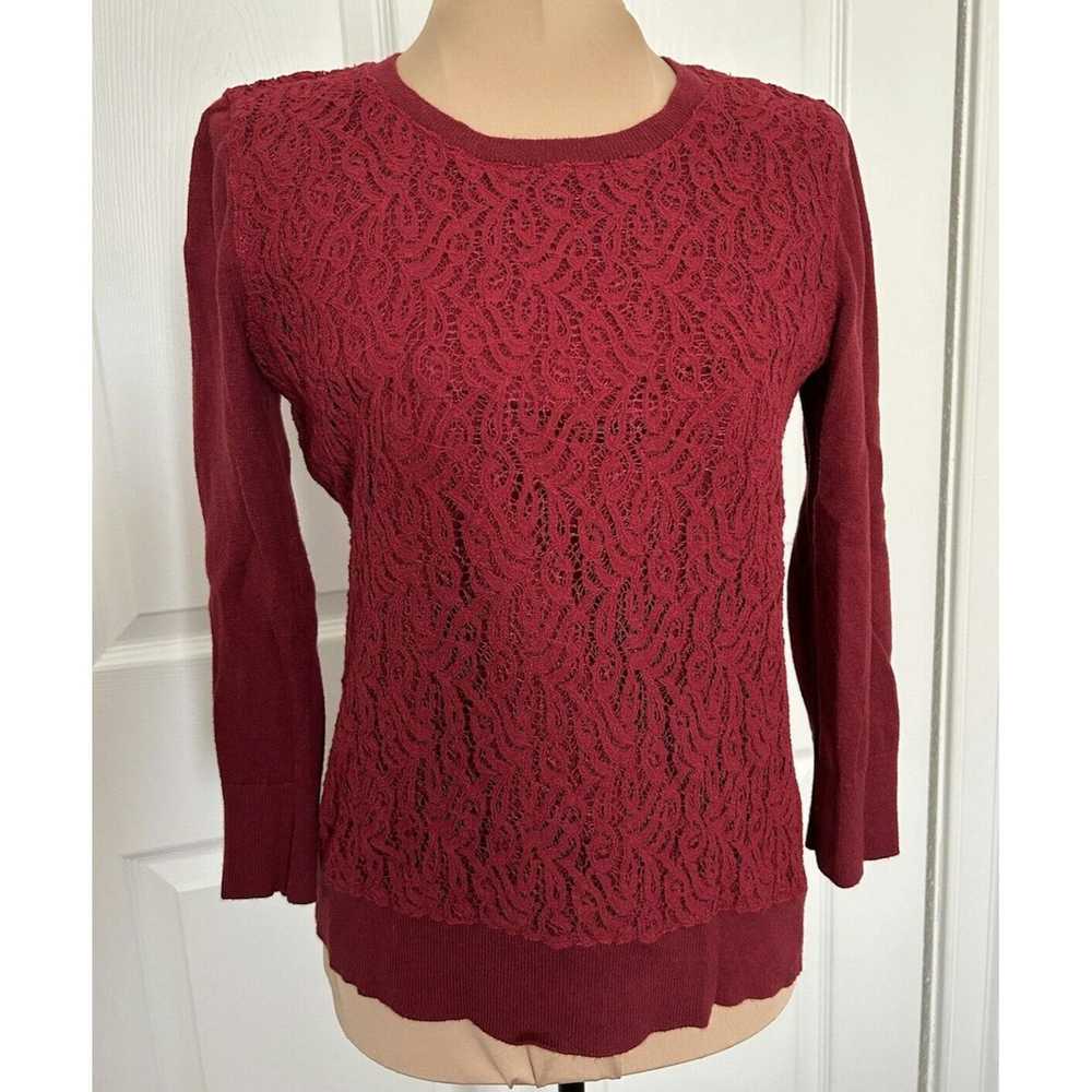 Ann Taylor Ann Taylor Womens Burgundy Red Lace Pu… - image 1