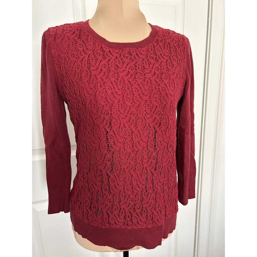 Ann Taylor Ann Taylor Womens Burgundy Red Lace Pu… - image 2