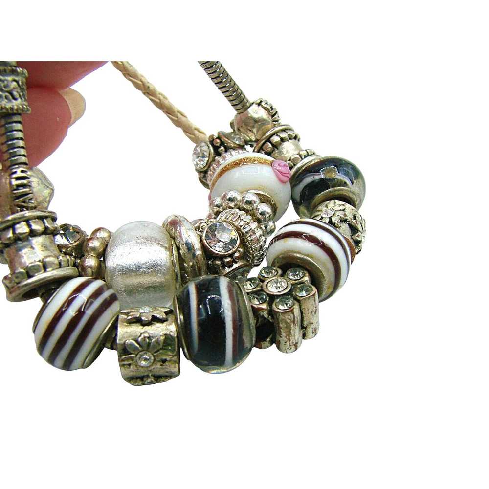 Generic Set 2 Charm Bracelets Glass Beads Rhinest… - image 12